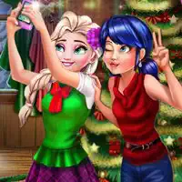 Selfie De Crăciun Buburuza Și Elsa