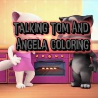 말하는 고양이 톰과 안젤라 색칠