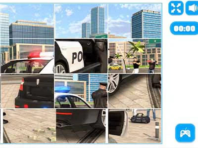 Sarjakuva Poliisiauton Liukumäki pelin kuvakaappaus