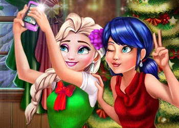 Ladybug And Elsa Christmas Selfie խաղի սքրինշոթ